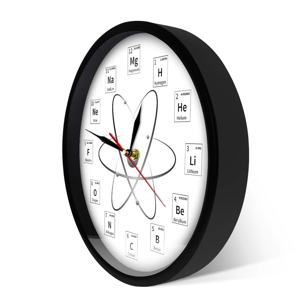 Chemical Element Periodic Wall Clock Chemistry Time Keeper Room Accents Classroom Wall Art Chemical Symbols Modern Wall Clock