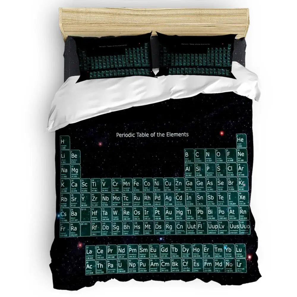 Family Decor Periodic Table Of Elements Chemistry Quilt Cover Bedding California King Comforter Sets Columbus Day Memorial Day