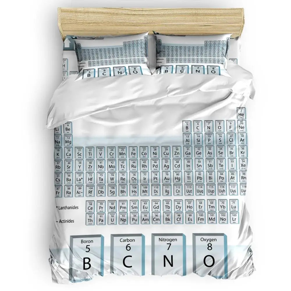 Family Decor Periodic Table Of Elements Chemistry Quilt Cover Bedding California King Comforter Sets Columbus Day Memorial Day