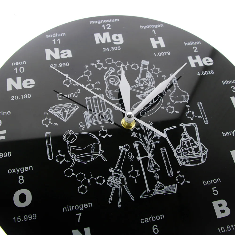 Periodic Table Of Elements Wall Art Chemical Symbols Wall Clock Educational ElementaL Display Classroom Clock Teacher's Gift