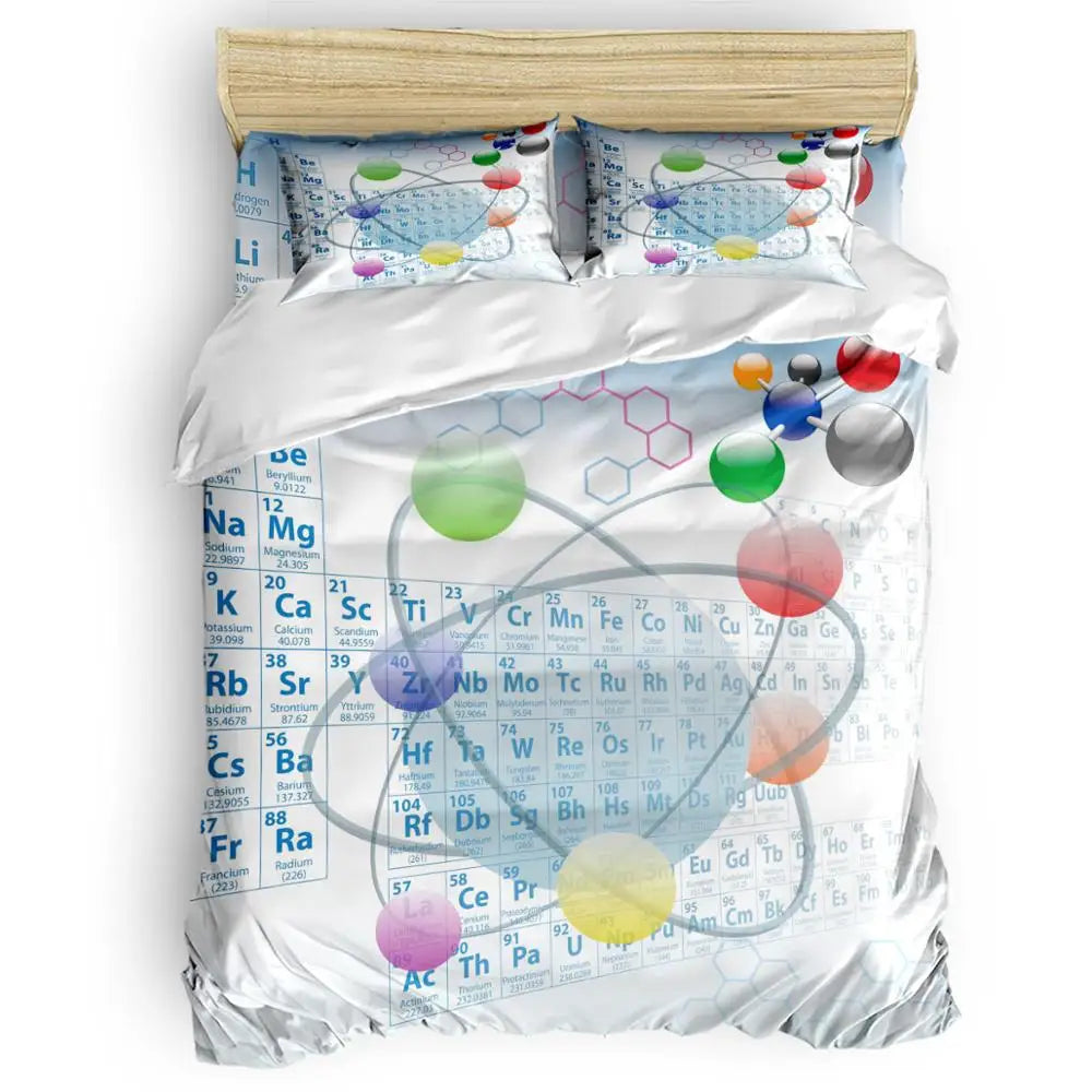 Family Decor Periodic Table Of Elements Chemistry Quilt Cover Bedding California King Comforter Sets Columbus Day Memorial Day