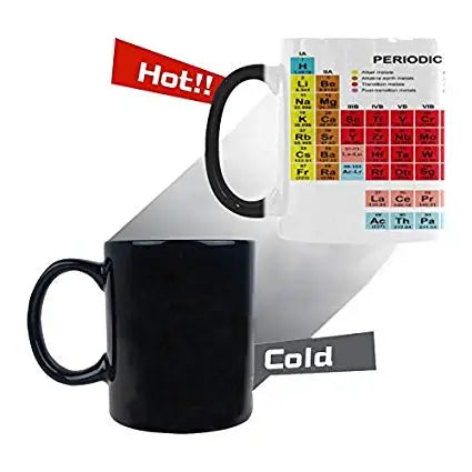 Chemical Element Periodic Table Morphing Mug Heat Sensitive Color Changing Coffee Mug Cup Unique Funny Birthday Christmas Gifts