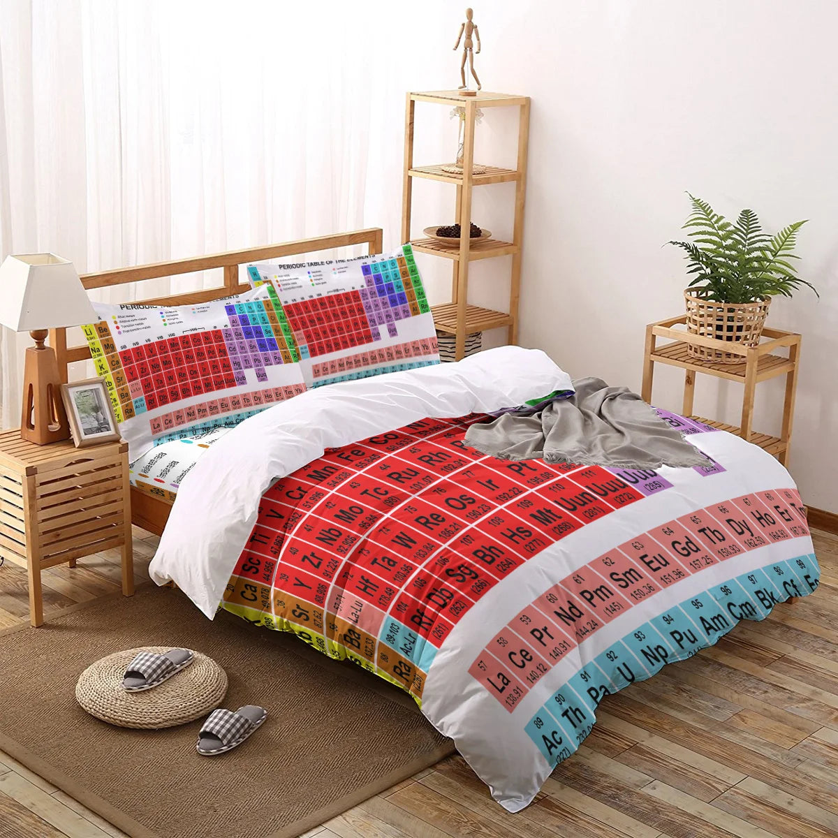 Family Decor Periodic Table Of Elements Chemistry Quilt Cover Bedding California King Comforter Sets Columbus Day Memorial Day