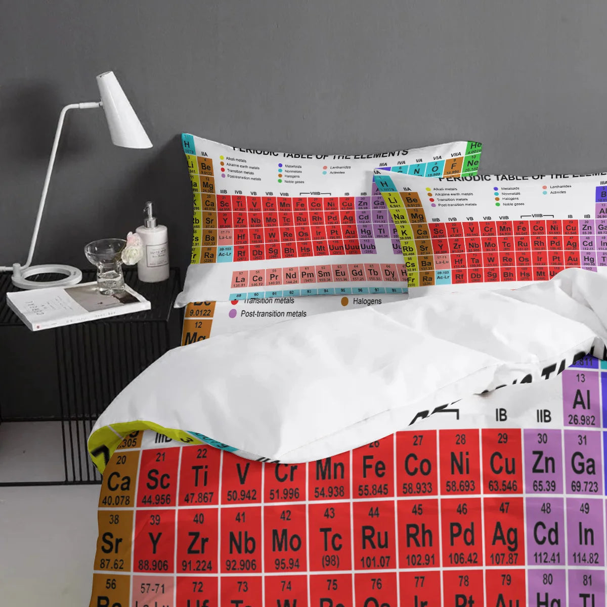 Family Decor Periodic Table Of Elements Chemistry Quilt Cover Bedding California King Comforter Sets Columbus Day Memorial Day