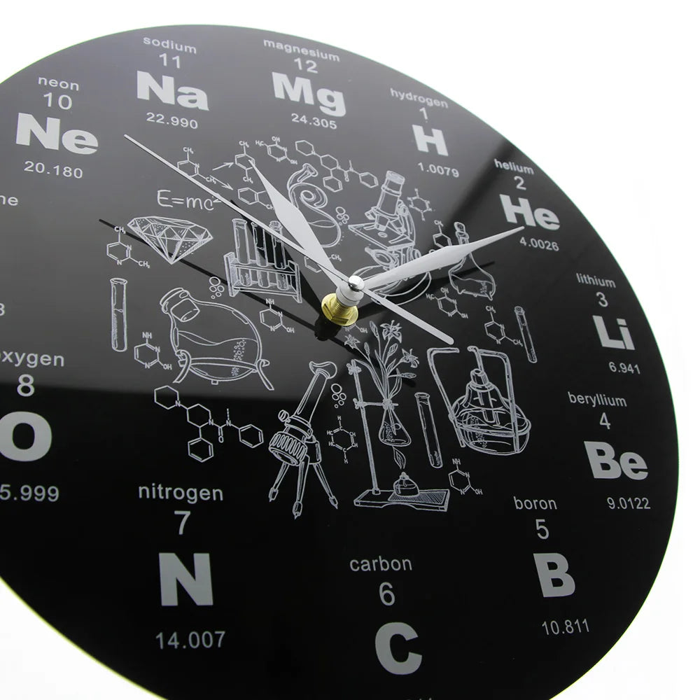 Periodic Table Of Elements Wall Art Chemical Symbols Wall Clock Educational ElementaL Display Classroom Clock Teacher's Gift