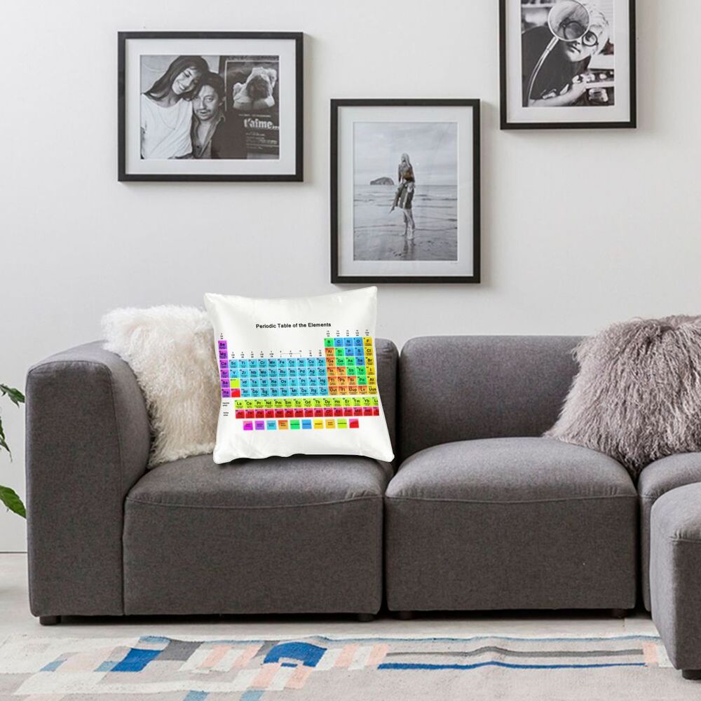 Periodic Table Elements Cushion Cover Bedding Sofa Home Decoration Science Chemistry Codes Square Throw Pillow Case 40x40