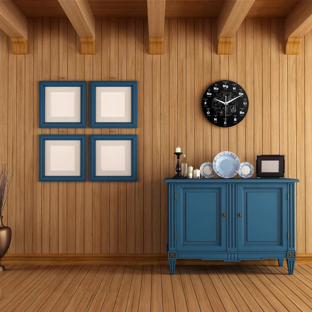 Periodic Table Of Elements Wall Art Chemical Symbols Wall Clock Educational ElementaL Display Classroom Clock Teacher's Gift