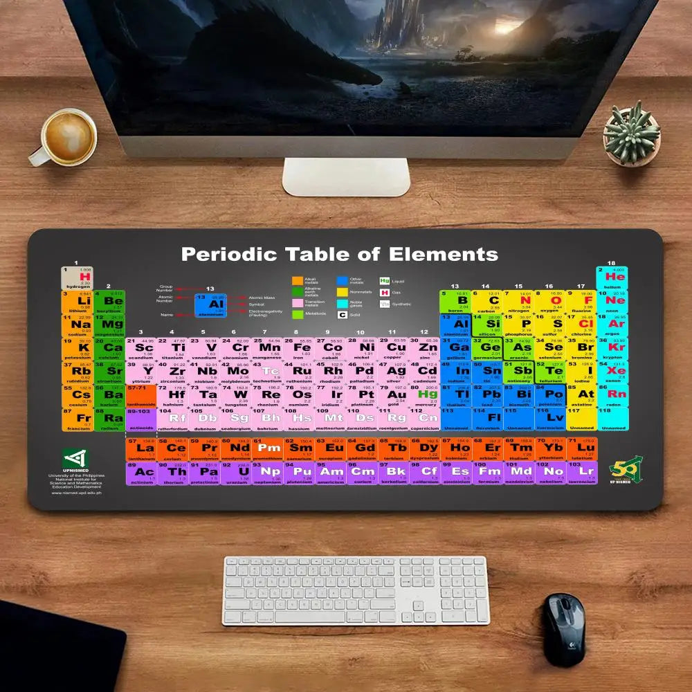 Periodic Table of the Elements For Office Carpet Game Keyboard Mouse pad Desk Mat Pad Keyboard Mat Desk Pad Natural Rubber Desk