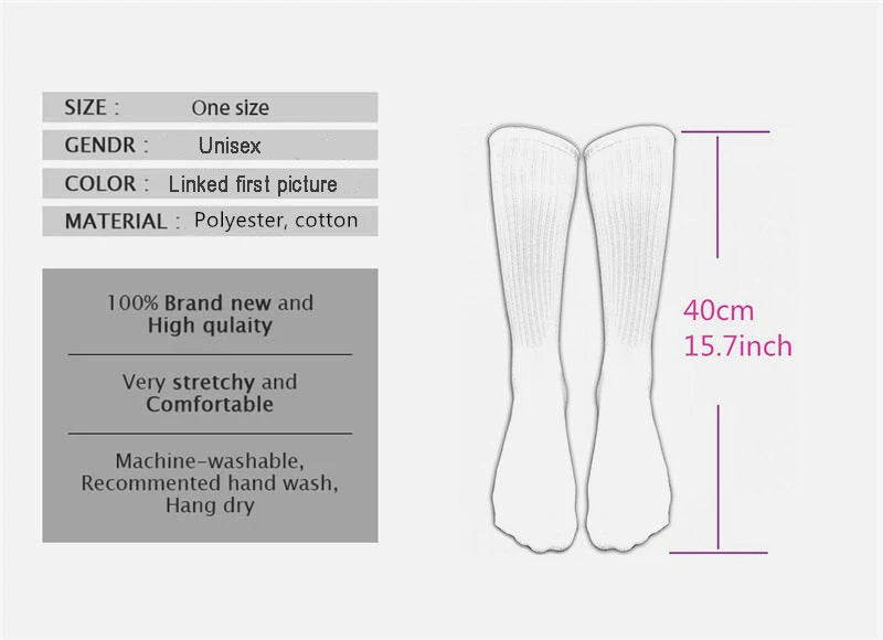 Periodic Table Of The Elements Socks Black Soccer Socks Cartoon Comfortable Best Girls Sports Street Skateboard Socks Streetwear