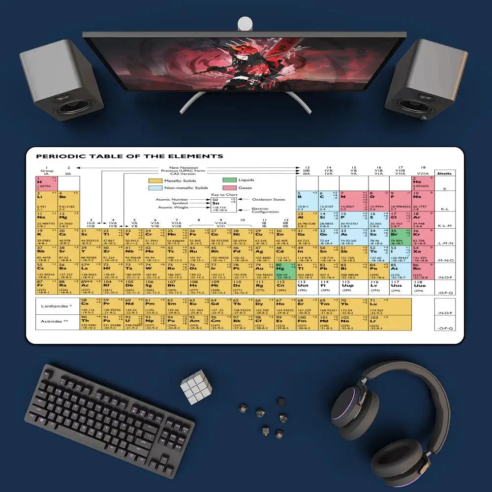 Periodic Table of the Elements For Office Carpet Game Keyboard Mouse pad Desk Mat Pad Keyboard Mat Desk Pad Natural Rubber Desk