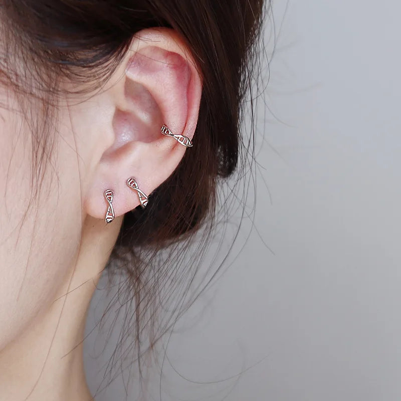 Trendy Serotonin Molecule DNA Ear Climbers Earrings For Girls Geometry Ear Jackets Chemical Molecules Ear Crawler Pendients