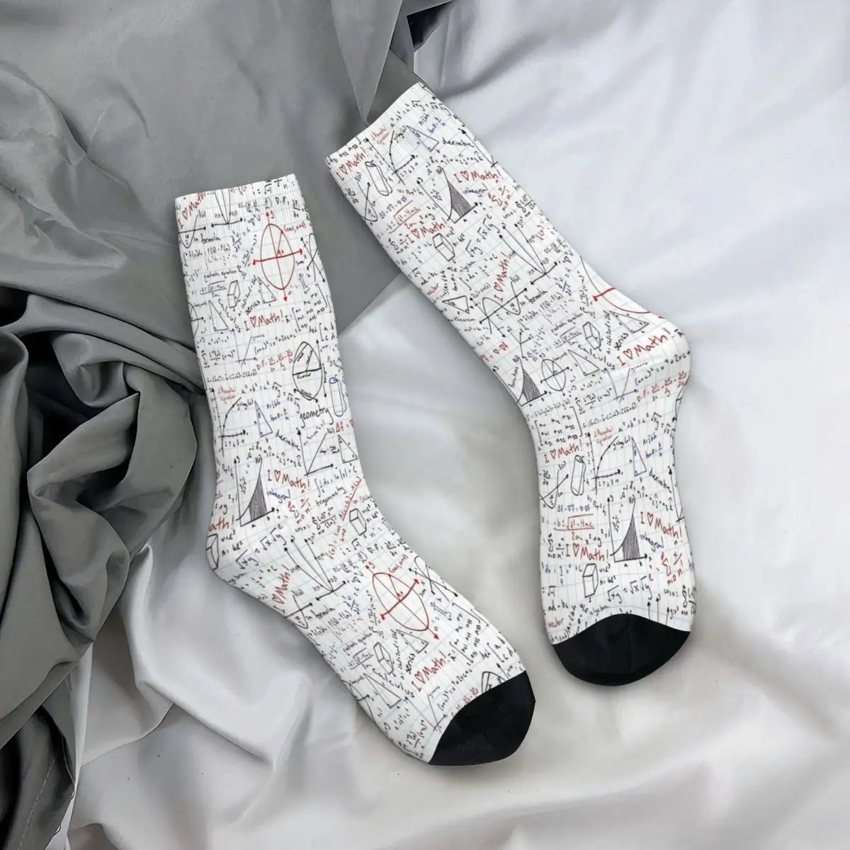Maths Homework Socks Male Mens Women Spring Stockings Printed