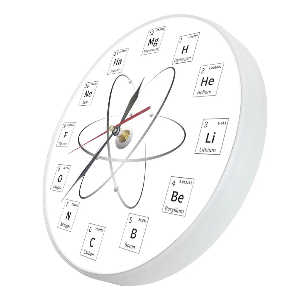 Chemical Element Periodic Wall Clock Chemistry Time Keeper Room Accents Classroom Wall Art Chemical Symbols Modern Wall Clock
