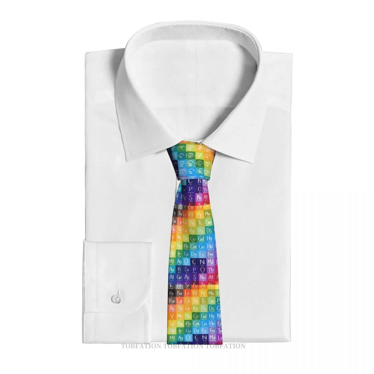 Periodic Table of the Elements Rainbow Gradient Men Ties 3D Printed Hip-Hop Street Business Wedding Party Shirt Accessories