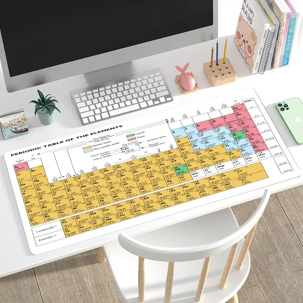 Periodic Table of the Elements For Office Carpet Game Keyboard Mouse pad Desk Mat Pad Keyboard Mat Desk Pad Natural Rubber Desk