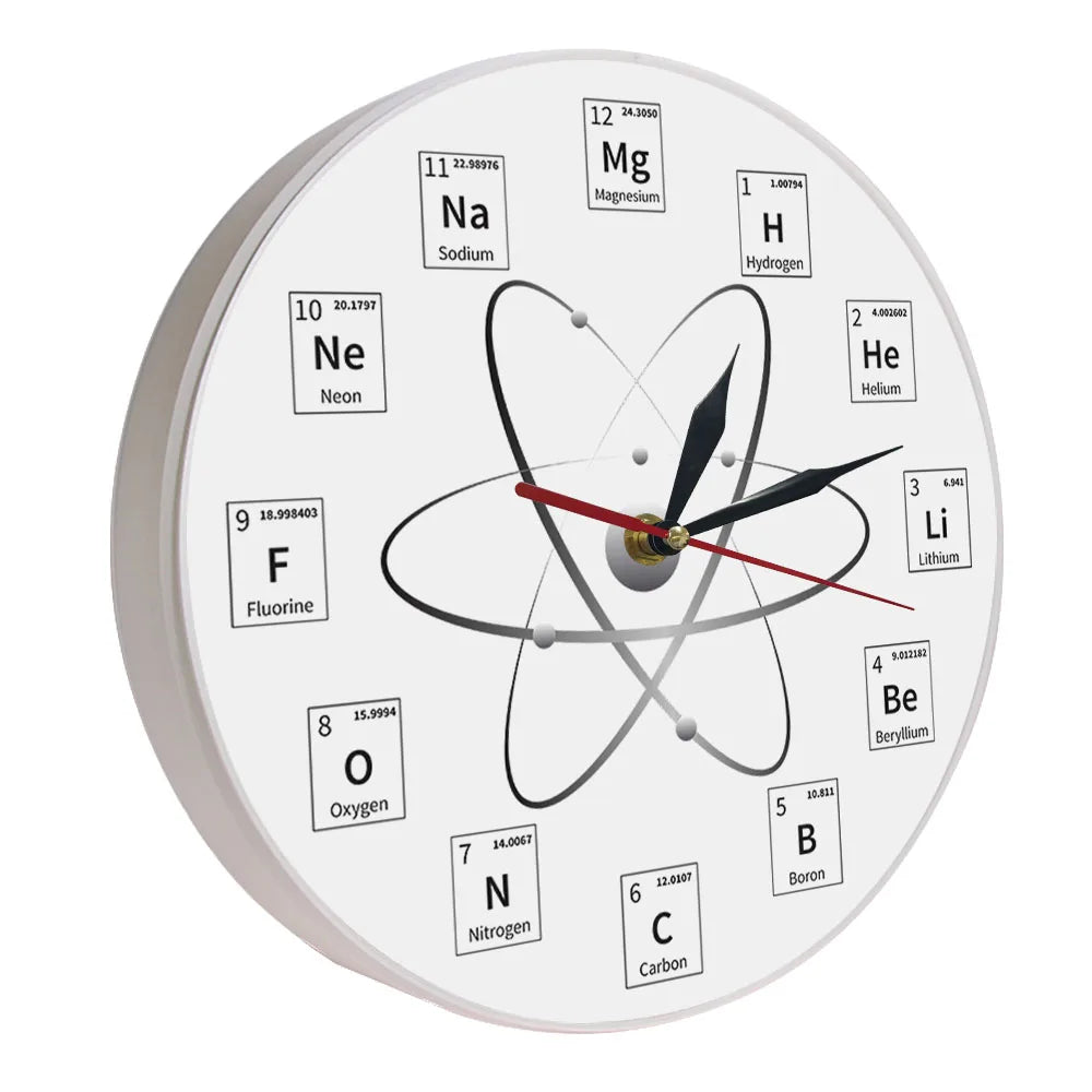 Chemical Element Periodic Wall Clock Chemistry Time Keeper Room Accents Classroom Wall Art Chemical Symbols Modern Wall Clock