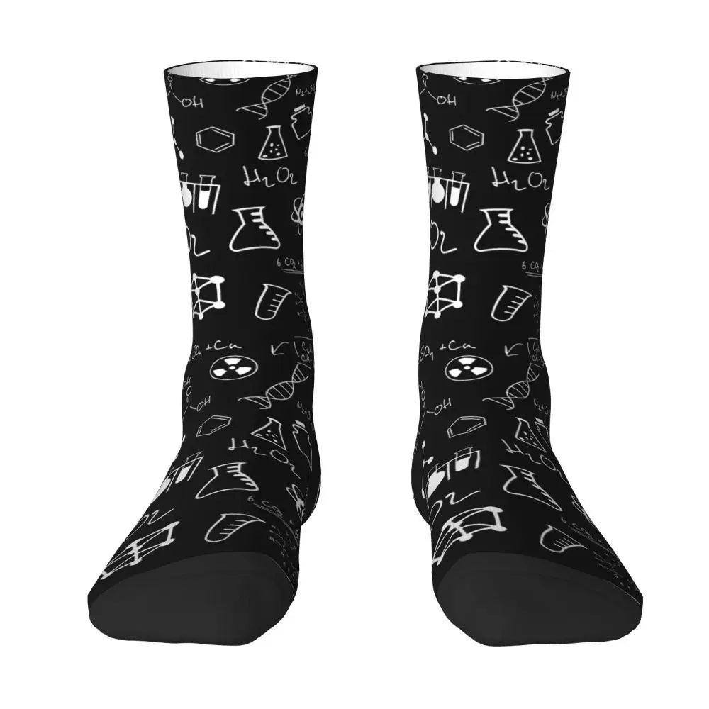 Science Chemistry Pattern Stockings molecule Design Casual Socks Spring Anti Bacterial Socks Couple Cycling High Quality Socks