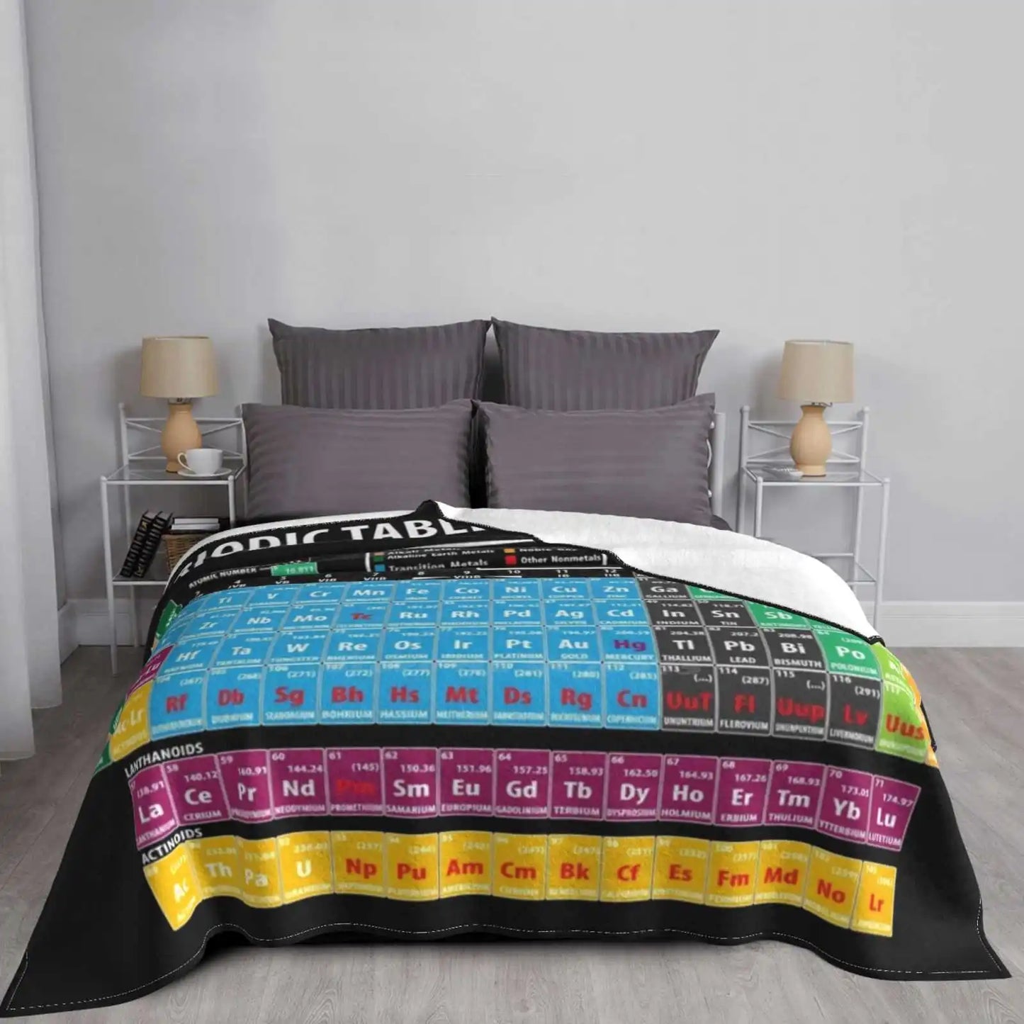 Periodical Table Of All Sizes Soft Cover Blanket Home Decor Bedding Chemistry Mendeleev Periodic Table I Wear This Periodically