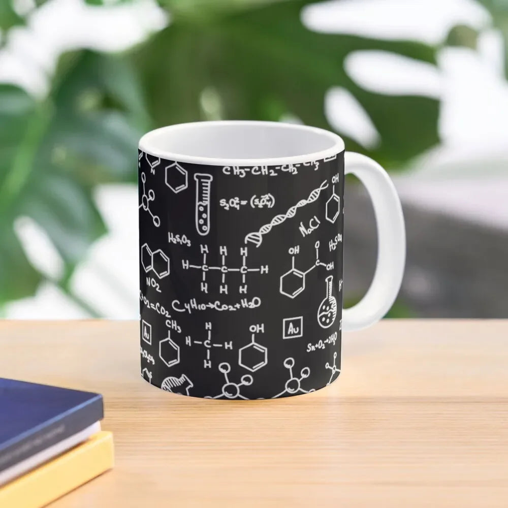 Science Chemistry Pattern Classic Mug Design Tea Picture Coffee Cup Photo Printed Handle Round Gifts Simple Drinkware Image
