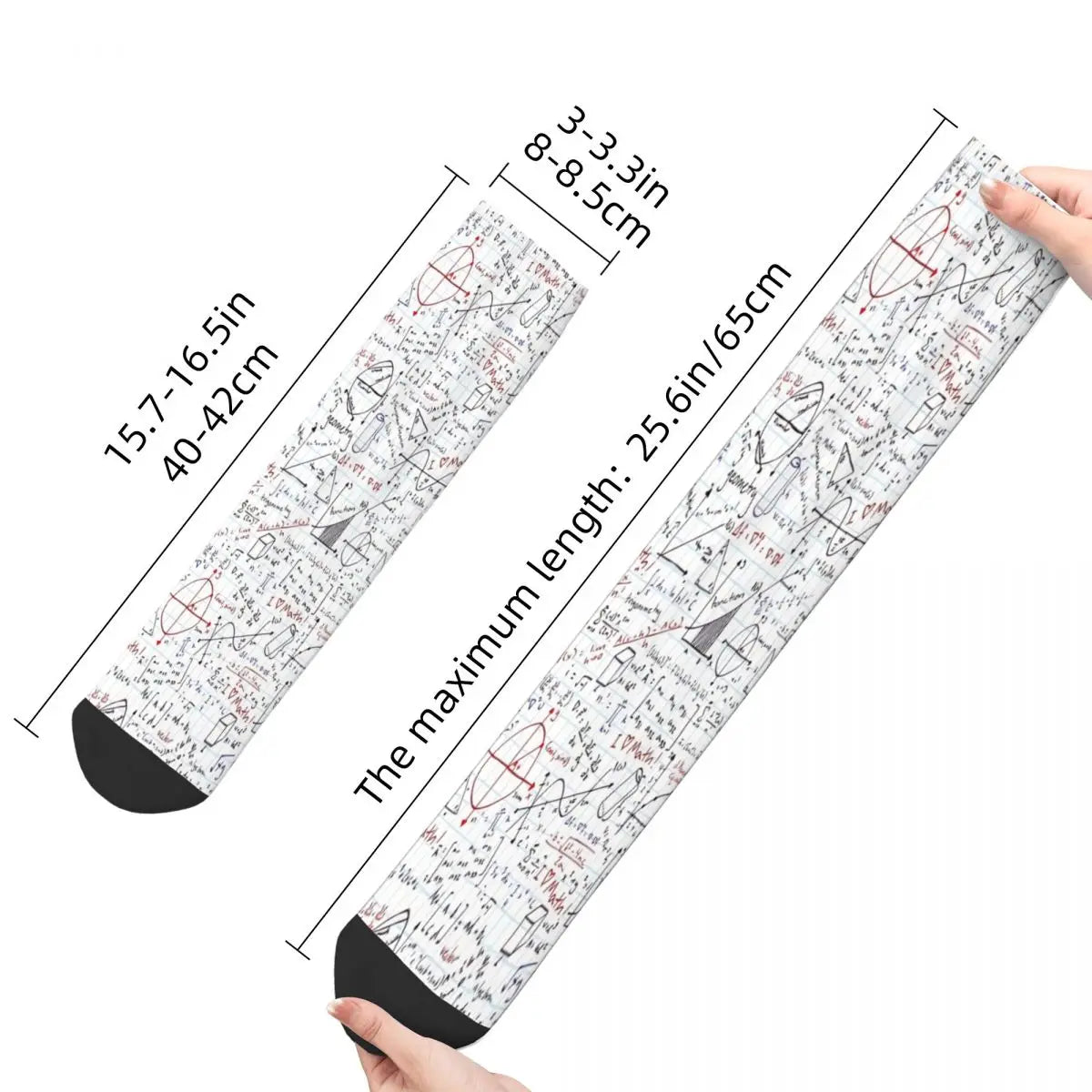 Maths Homework Socks Male Mens Women Spring Stockings Printed