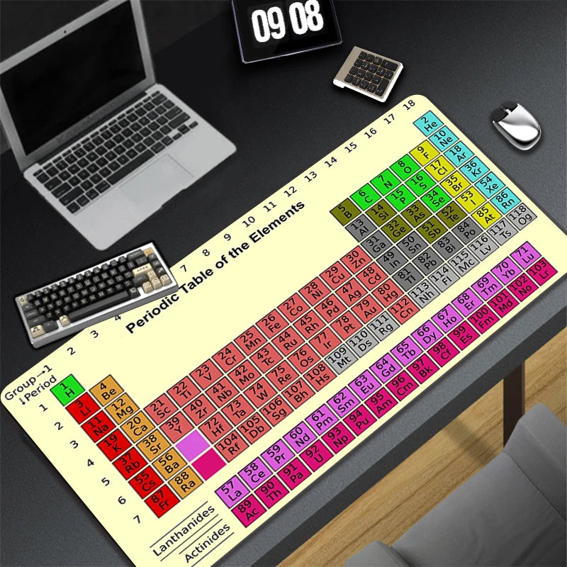 Periodic Table of Ele Ments Mouse Pad Gamer XL Home HD Office Computer Mousepad XXL Desk Mats Non-Slip PC Table Mat Anime Pads
