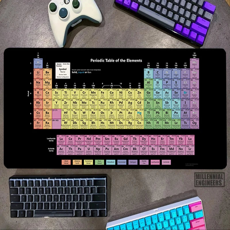 Periodic Table Of Elements Mouse Pad Premium Mousepad Big Mousepepad Office Accessories Desk Mat Keyboard Gaming Mats Gamer Xxl