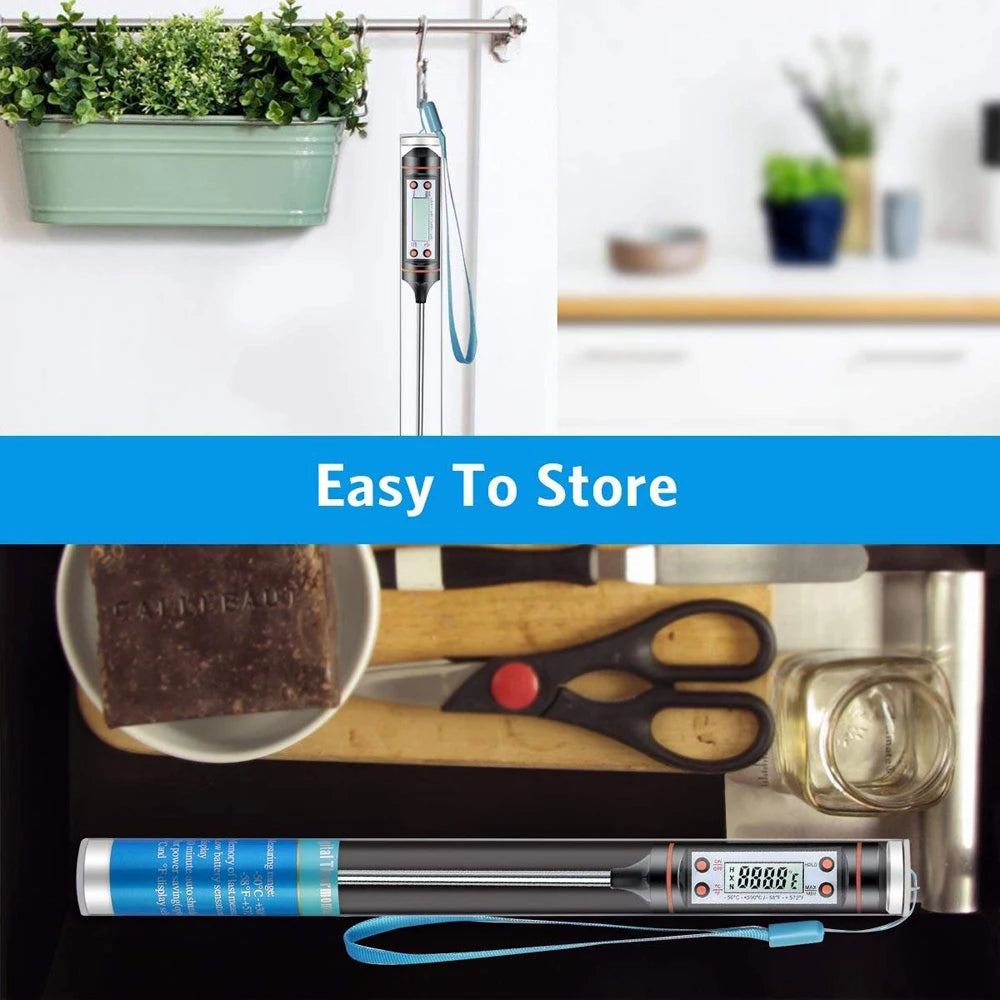 New Professional Digital Thermometer 304 Stainless Steel Probe Tools