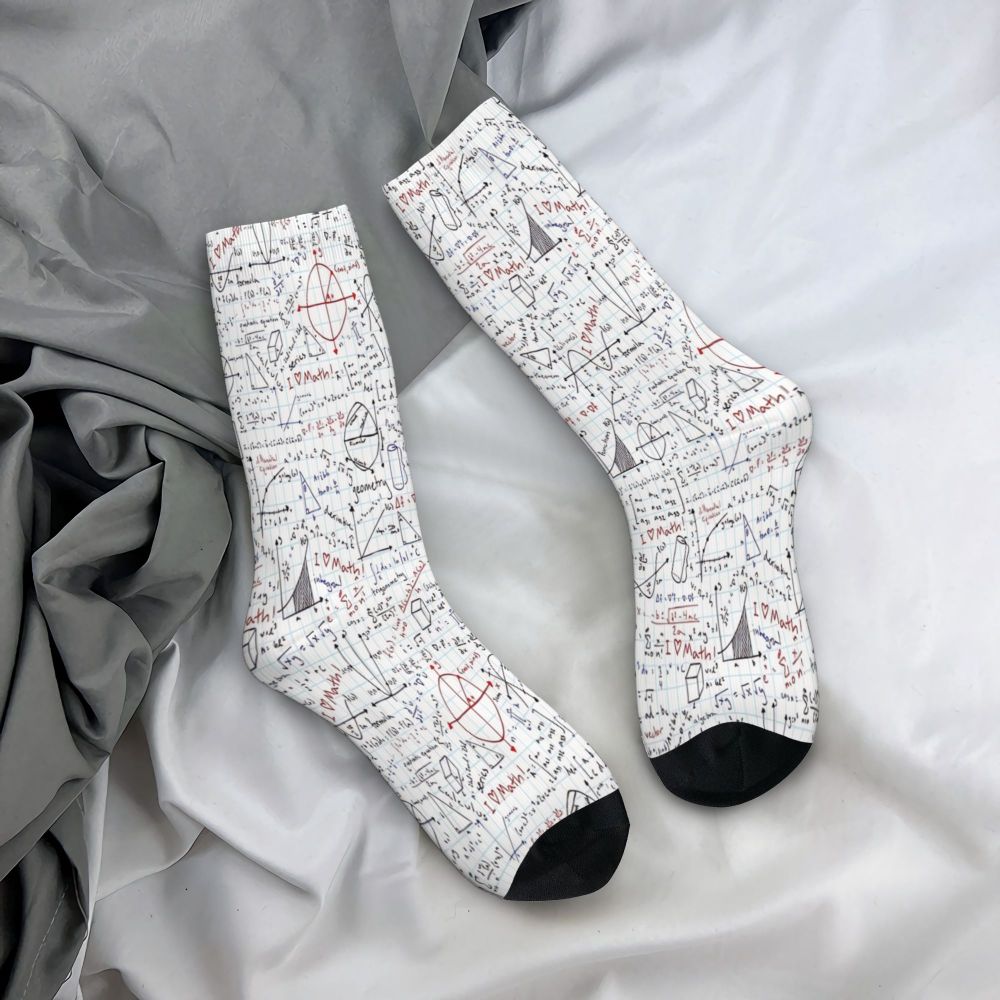 Maths Homework Socks Male Mens Women Spring Stockings Printed