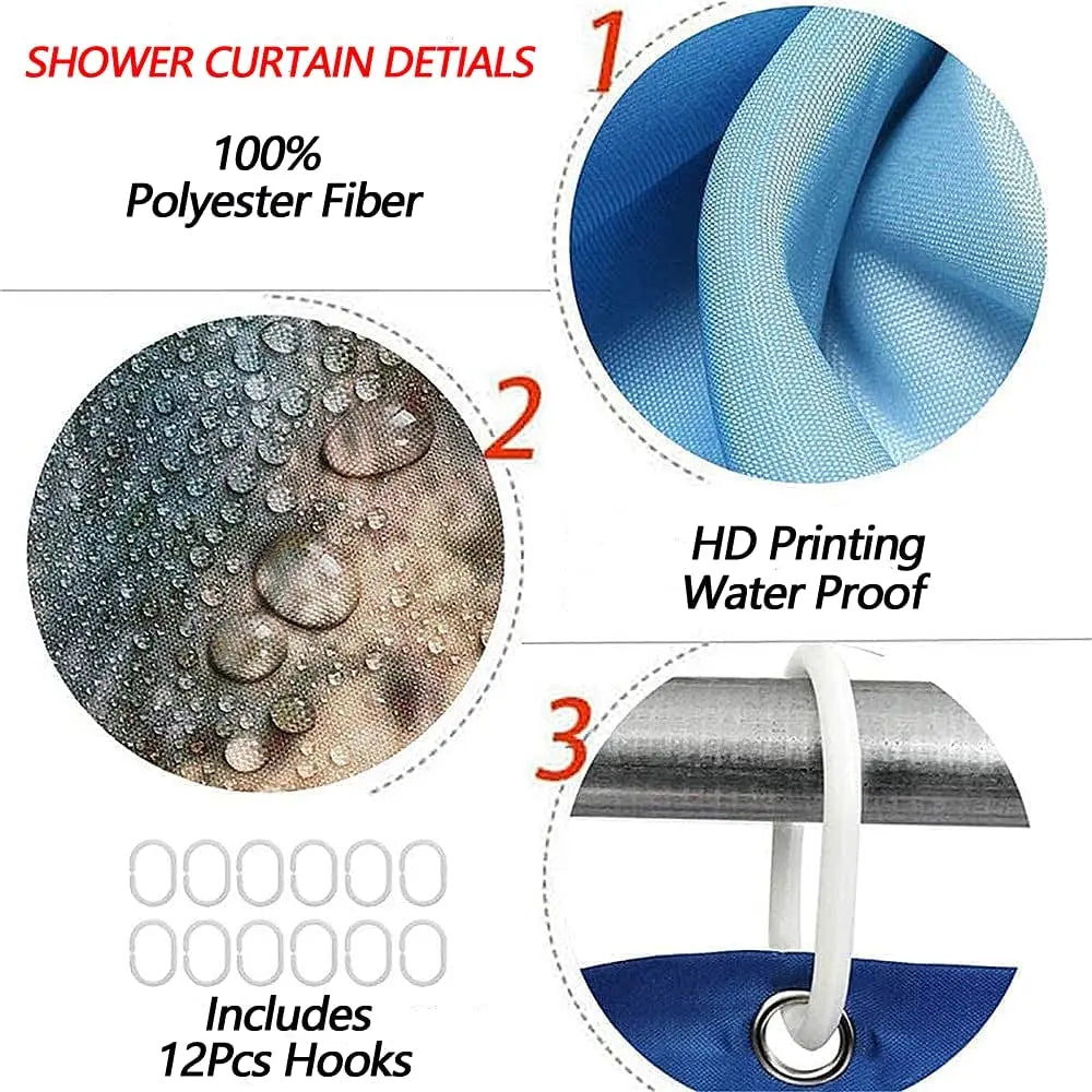 Kids Science Shower Curtain for Bathroom Decor Physics Lab Theme Shower Curtains for Girls and Boys Beige Fabric Waterproof