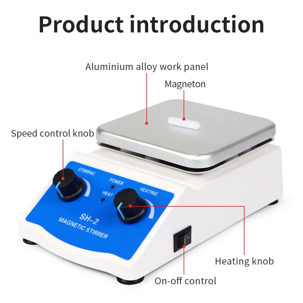 1000ml Heating Magnetic Stirrer Mixer Mixing Machine Adjustable Laboratory Hot Plate Magnetic Stirrator Liquid Magnetic Mixer