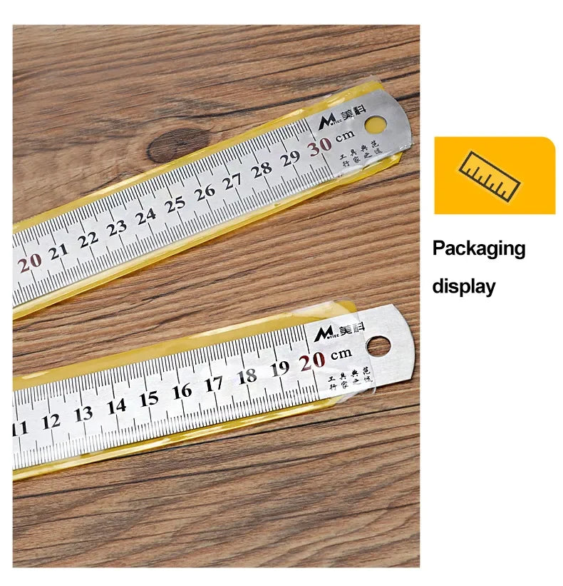 15cm/20cm/30cm/50cm Stainless Straight Ruler Steel Double Side Centimeter Inches Scale Metric Ruler Tool School Supplies Rulers