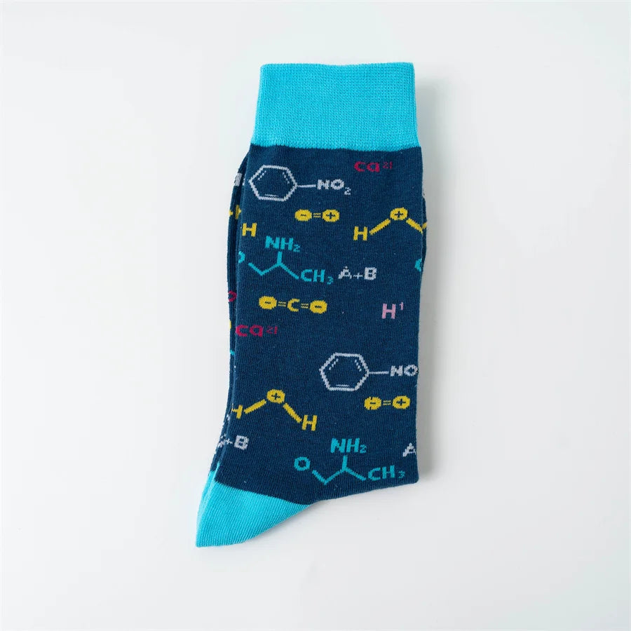 Double set of autumn and winter new chemical element equation pattern socks
