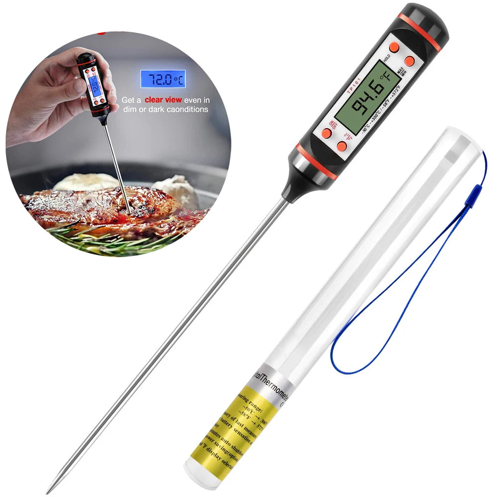New Professional Digital Thermometer 304 Stainless Steel Probe Tools