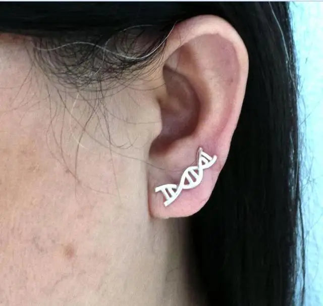 Trendy Serotonin Molecule DNA Ear Climbers Earrings For Girls Geometry Ear Jackets Chemical Molecules Ear Crawler Pendients