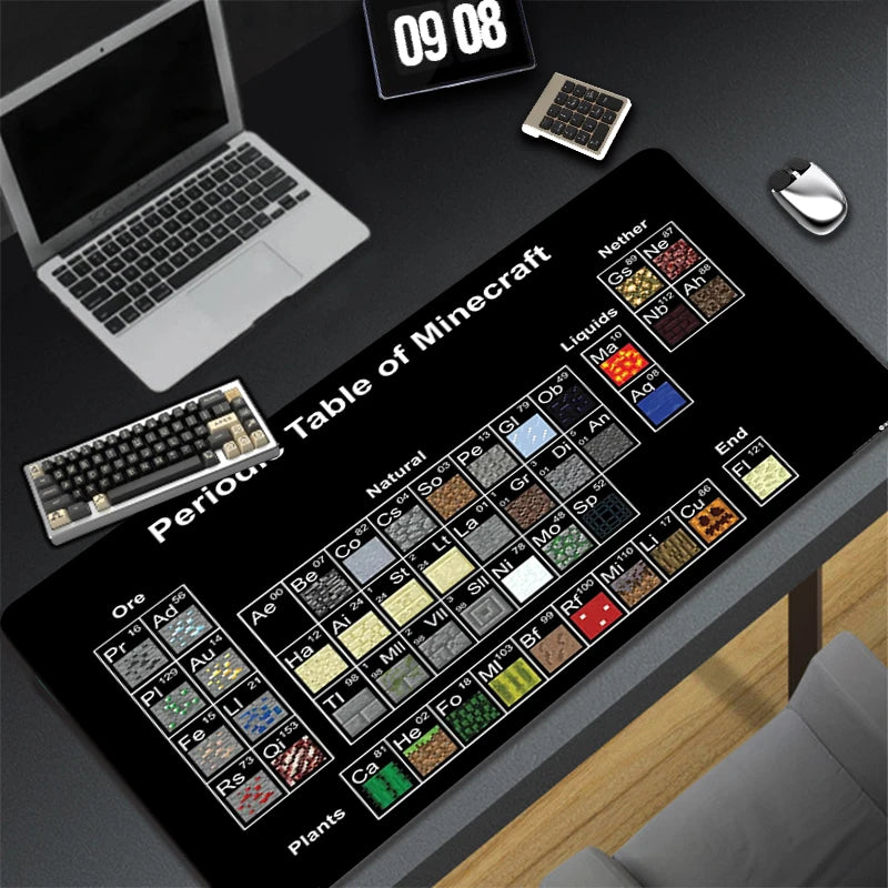 Periodic Table of Ele Ments Mouse Pad Gamer XL Home HD Office Computer Mousepad XXL Desk Mats Non-Slip PC Table Mat Anime Pads