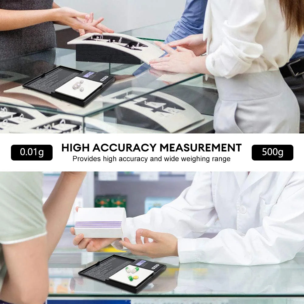 500g/0.01g Digital kitchen Scale Jewelry Gram Weight High Precision Backlight Electric Pocket Scale LCD Mini Digital Scale