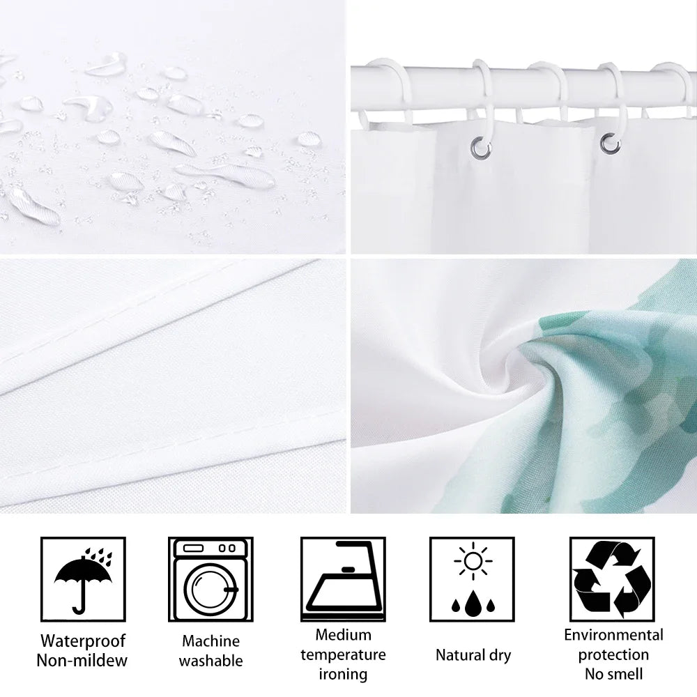Periodic Table of Elements Bathroom Curtains Waterproof 3D Print Shower Curtain White Fabric Curtain