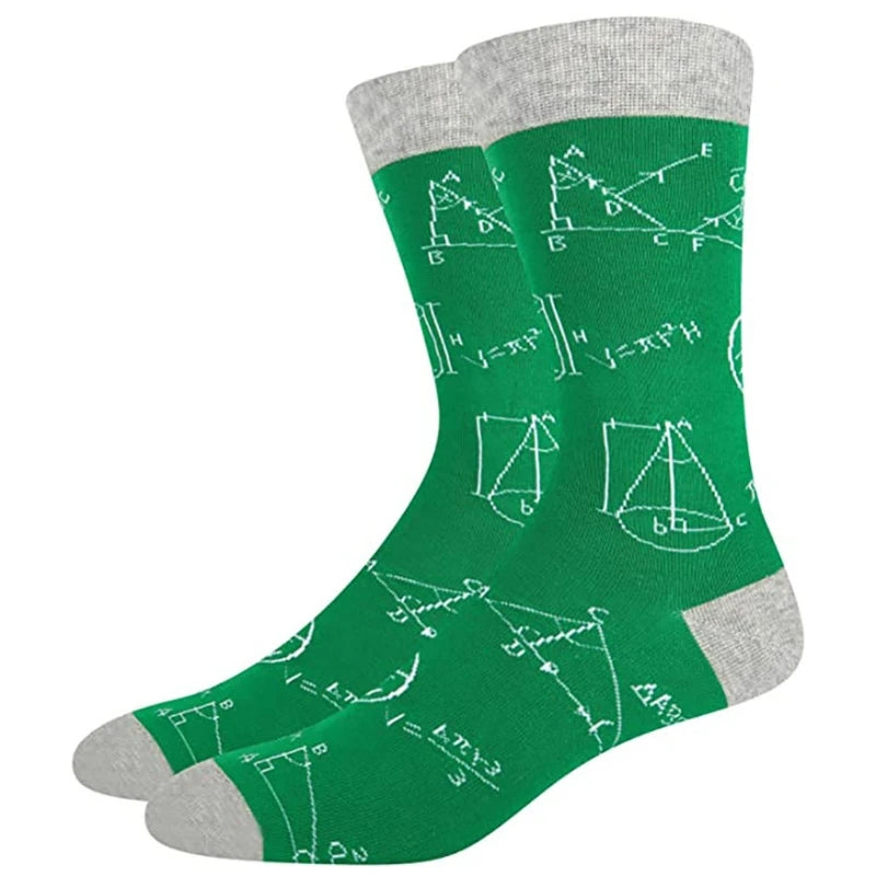 Mathematical Formula Print Socks Geometry Abstract Math Funny Tube Hosiery