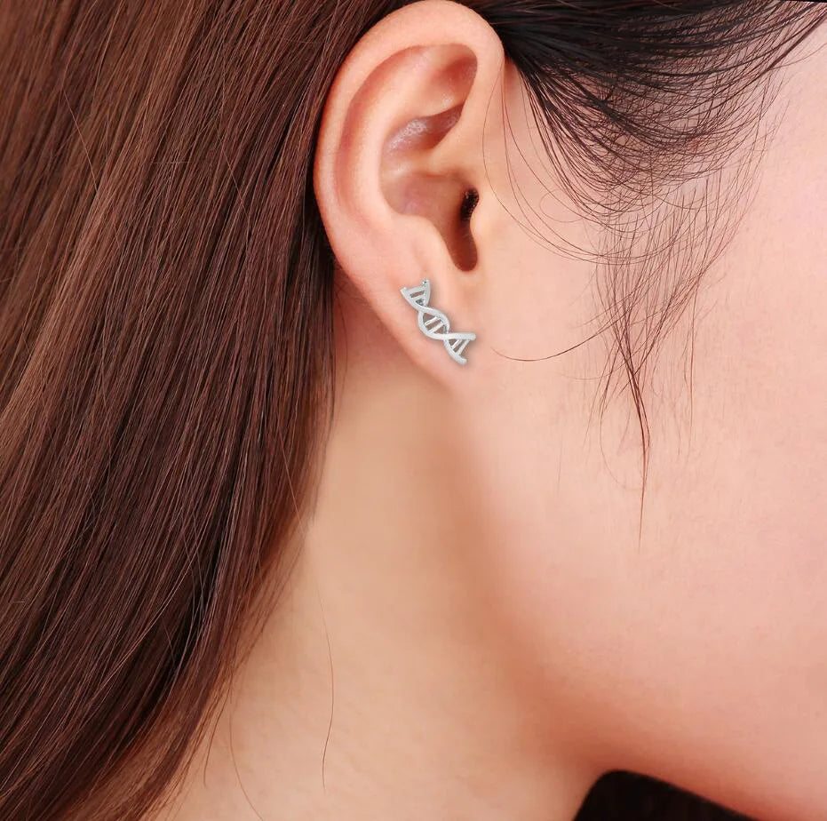 Trendy Serotonin Molecule DNA Ear Climbers Earrings For Girls Geometry Ear Jackets Chemical Molecules Ear Crawler Pendients