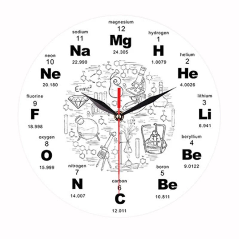 Periodic Table Of Elements Wall Art Chemical Symbols Wall Clock Educational Elemental Display Classroom Clock Teacher's Gift