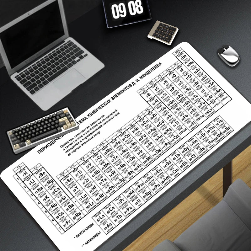Periodic Table of Ele Ments Mouse Pad Gamer XL Home HD Office Computer Mousepad XXL Desk Mats Non-Slip PC Table Mat Anime Pads