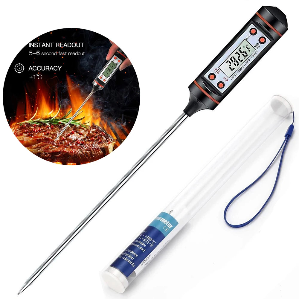 New Professional Digital Thermometer 304 Stainless Steel Probe Tools