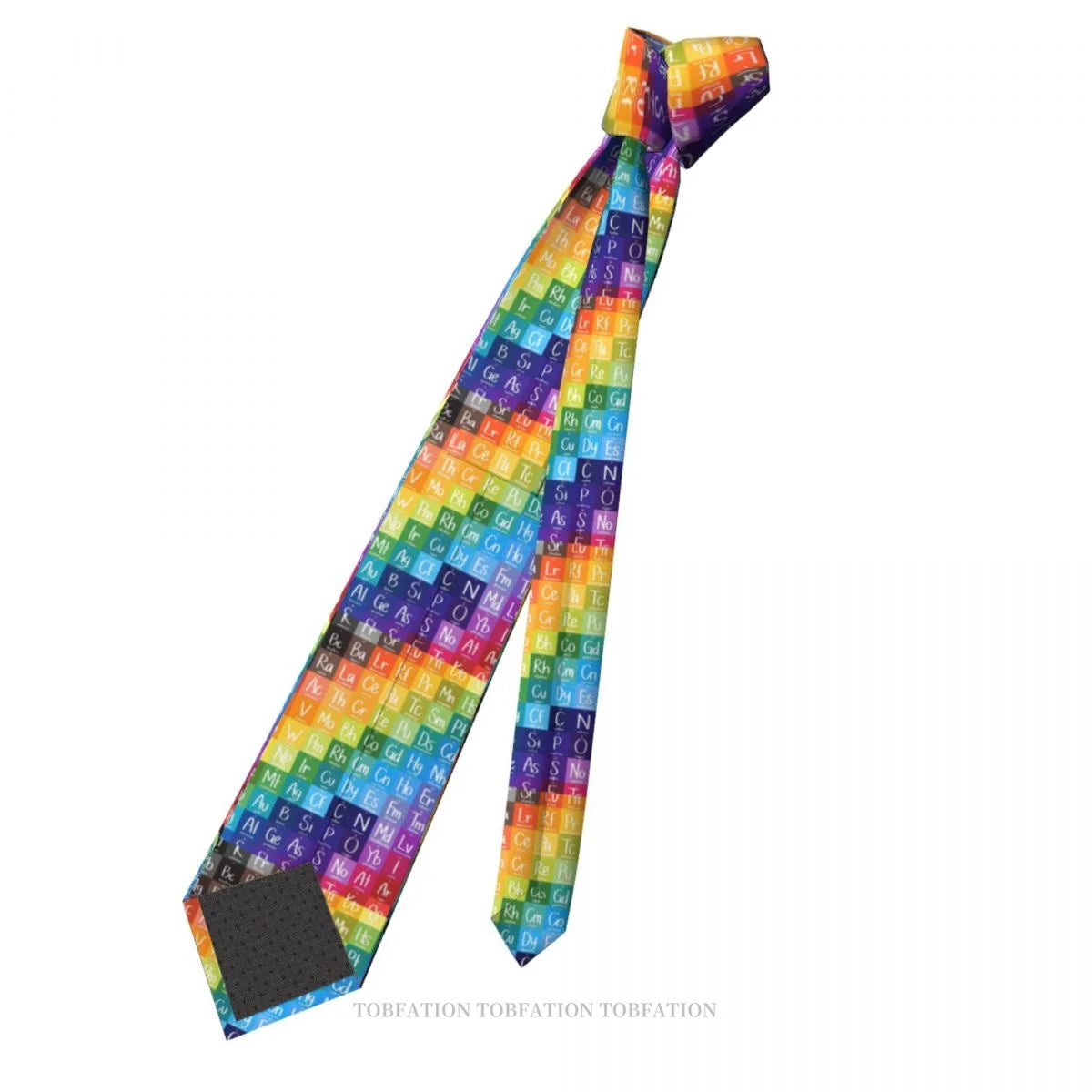 Periodic Table of the Elements Rainbow Gradient Men Ties 3D Printed Hip-Hop Street Business Wedding Party Shirt Accessories