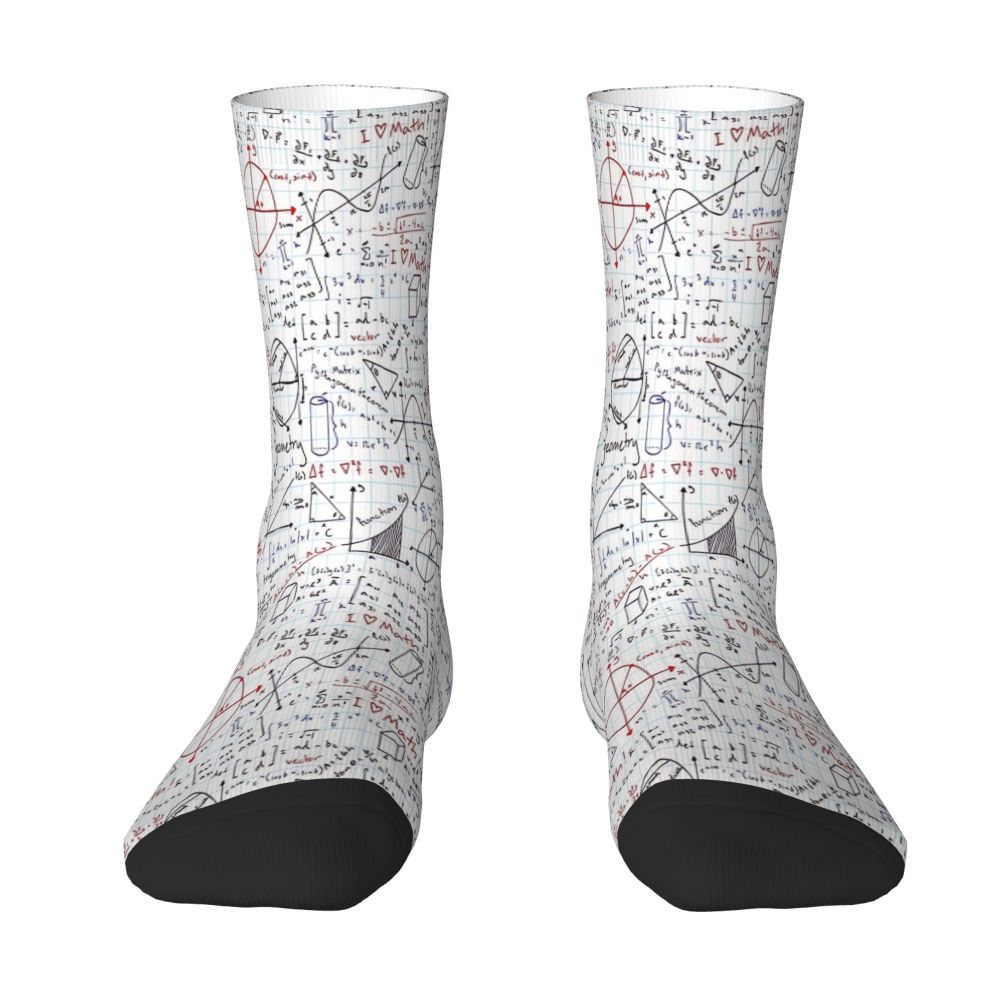 Maths Homework Socks Male Mens Women Spring Stockings Printed