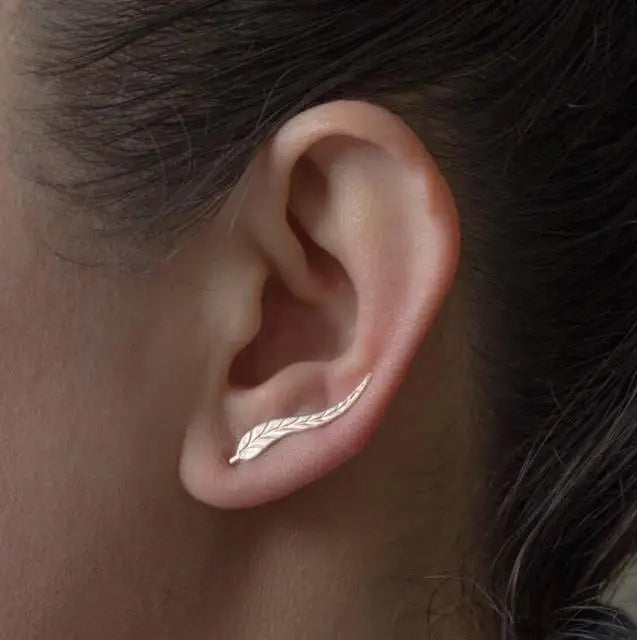 Trendy Serotonin Molecule DNA Ear Climbers Earrings For Girls Geometry Ear Jackets Chemical Molecules Ear Crawler Pendients