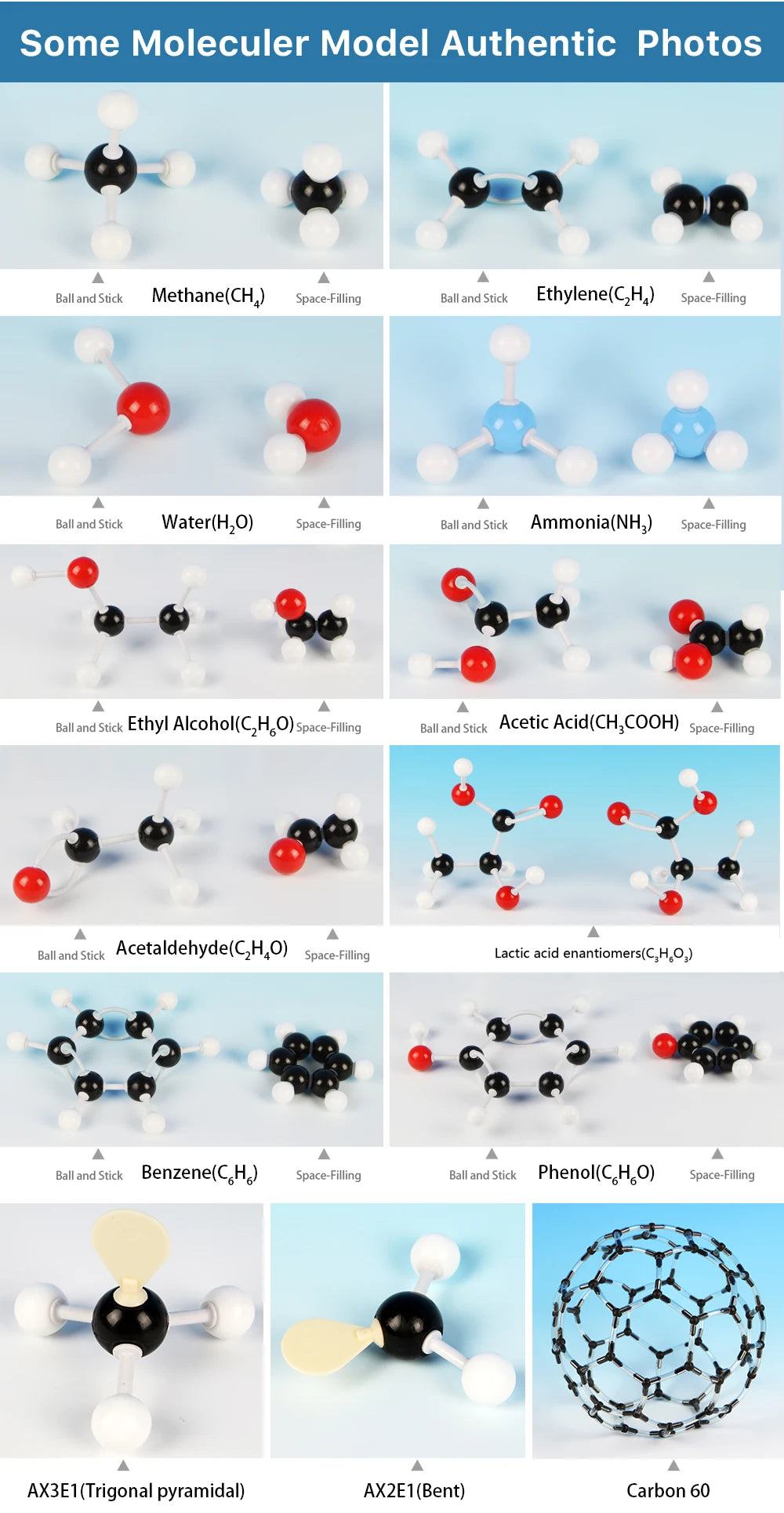 High Level Chemistry Molecular Model (440 PCS) Inorganic & Organic Molecular Models Kit with Atoms, Bonds