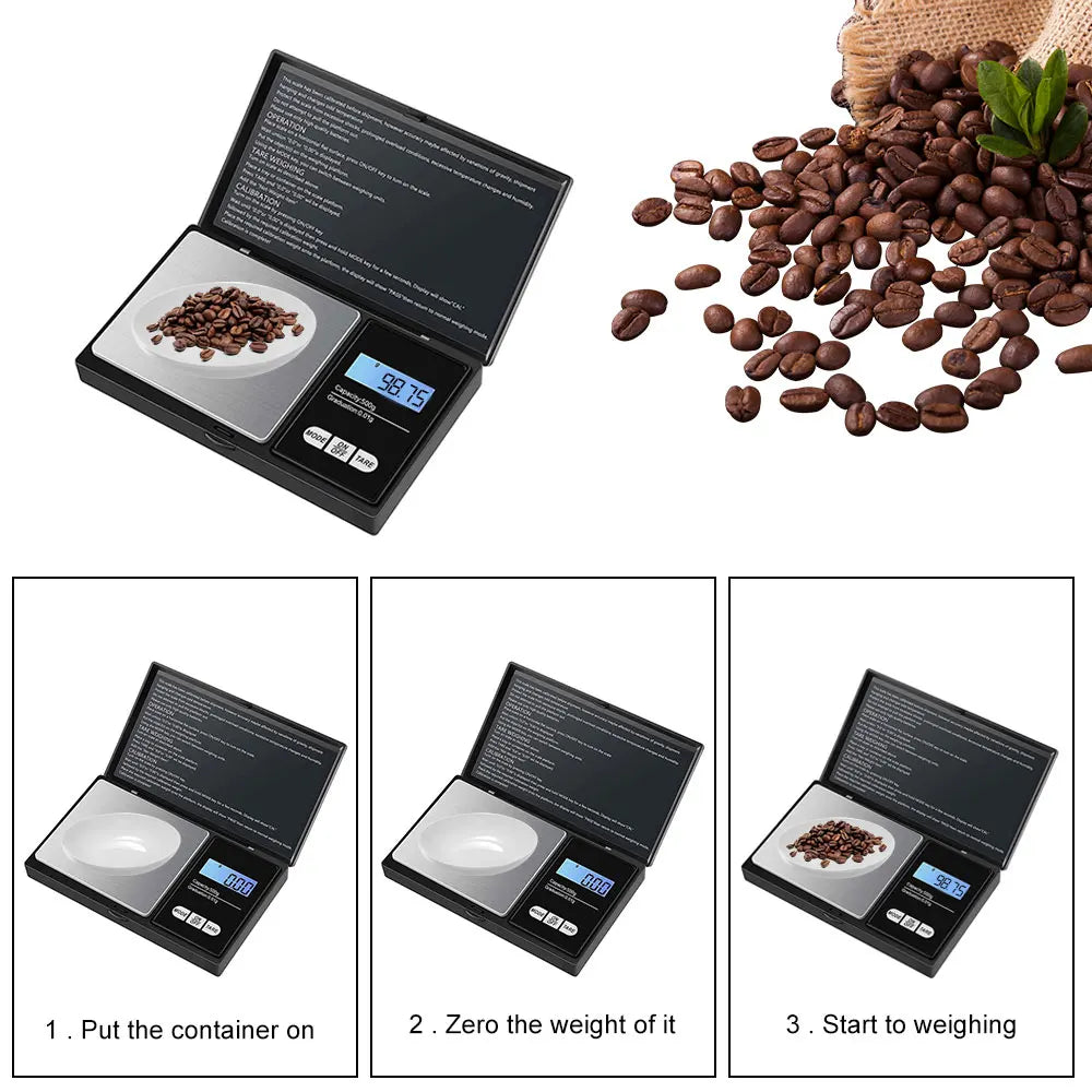 500g/0.01g Digital kitchen Scale Jewelry Gram Weight High Precision Backlight Electric Pocket Scale LCD Mini Digital Scale