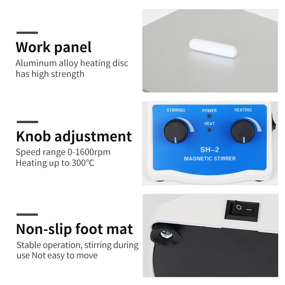 1000ml Heating Magnetic Stirrer Mixer Mixing Machine Adjustable Laboratory Hot Plate Magnetic Stirrator Liquid Magnetic Mixer