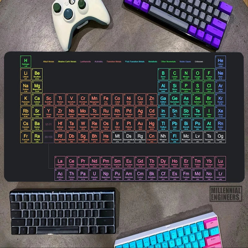Periodic Table Of Elements Mouse Pad Premium Mousepad Big Mousepepad Office Accessories Desk Mat Keyboard Gaming Mats Gamer Xxl