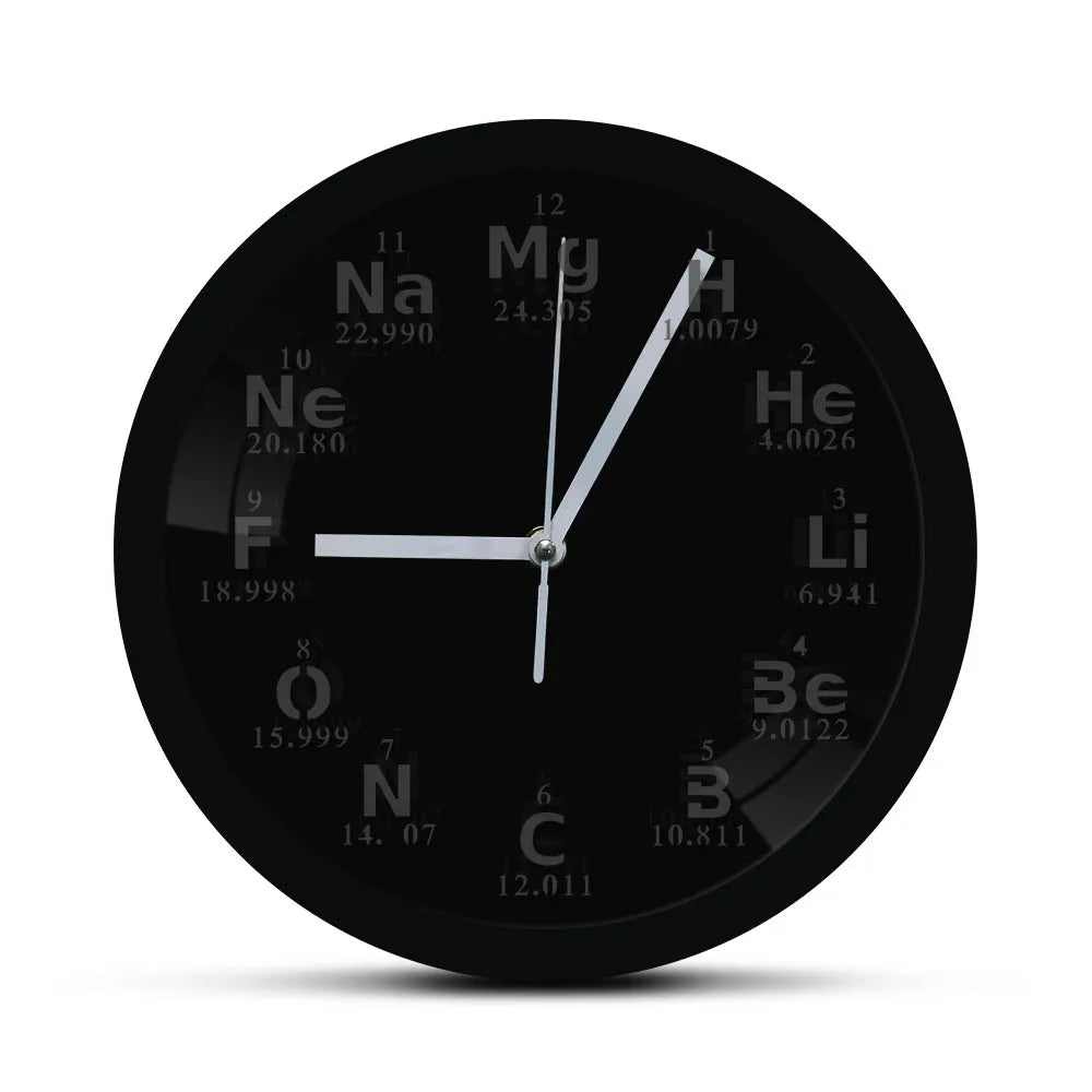 Periodic Table Element Wall Clock Science Chemical Elements LED Neon Lighting Wall Art Watch Chemistry Science Teachers Gift